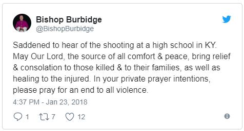Bishop Burbidge 1 23 2018 tweet