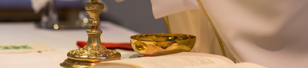 gold chalice at the altar